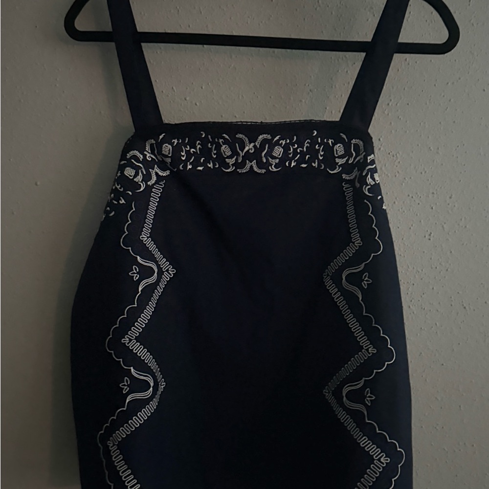 Gianni Bini Navy Dress with White Accents